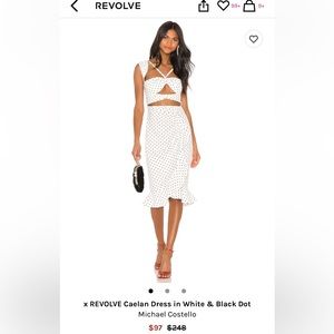 xRevolve Caelan Dress in Black and White Dot